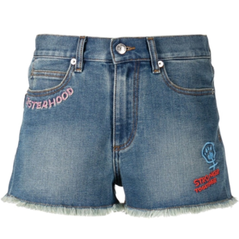 ZADIG & VOLTAIRE
X Band Of Sisters Storm Cutoff Denim Shorts In Light Blue SZ 38